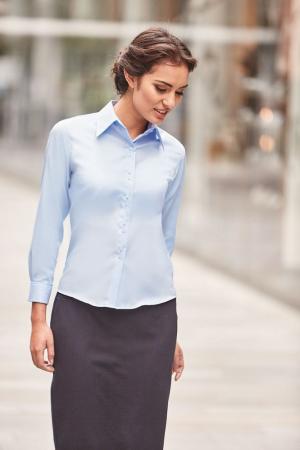 Taillierte bügelfreie Bluse Langarm